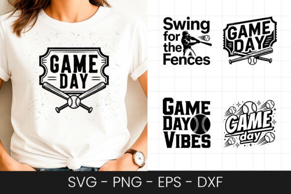 Baseball Game Day Badge Design SVG PNG for Graphics and Crafts