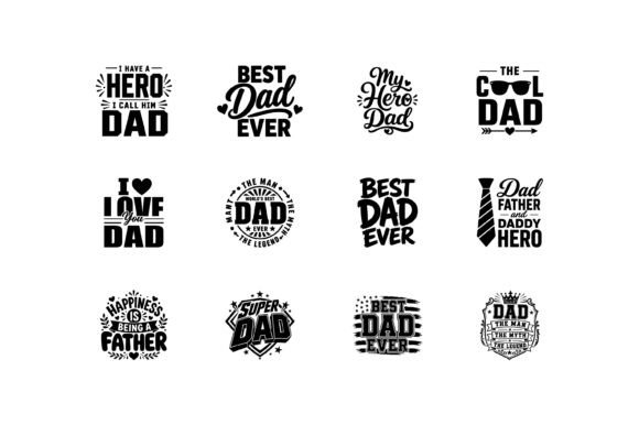 Best Dad Typography Quote Bundle: Essential Graphics for Crafts