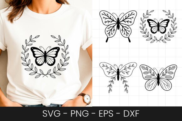 Butterfly Wreath Floral Design SVG PNG Review
