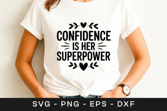 Confidence is Her Superpower SVG PNG Graphics for Crafts