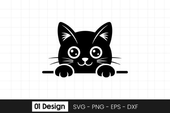 Cute Sleeping Cat Peeking Clipart SVG for Graphics and Crafts