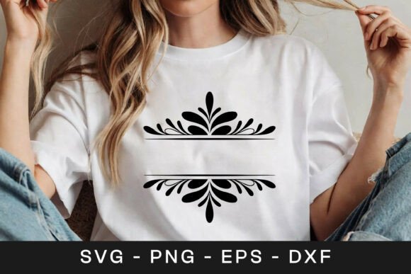 Floral Divider Frame Design SVG PNG for Graphics and Crafts