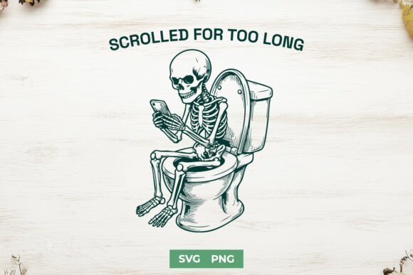 Funny Skeleton SVG for Bathroom Decor Graphics and Crafts