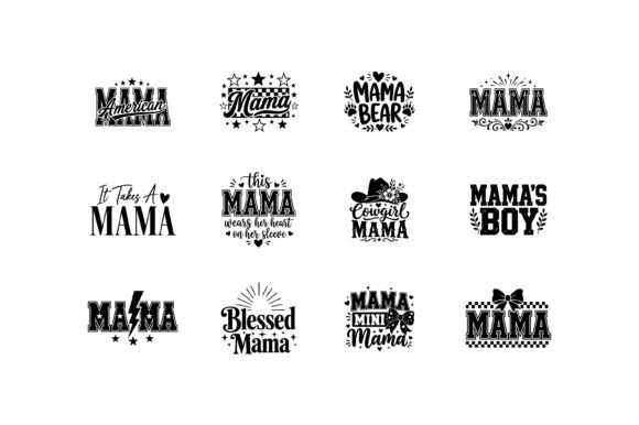 Mama Typography Quote Design Bundle for Graphics and Crafts