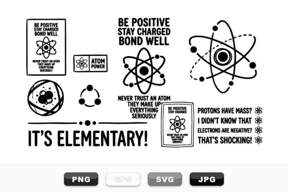Science Atom Quote Clipart Set for Graphics and Crafts