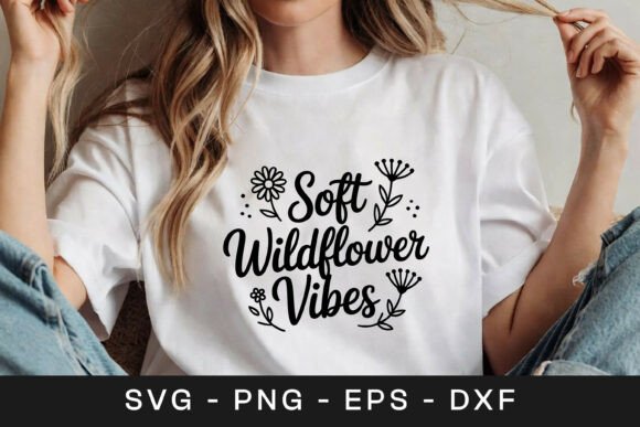 Soft Wildflower Vibes Floral SVG PNG for Graphics and Crafts