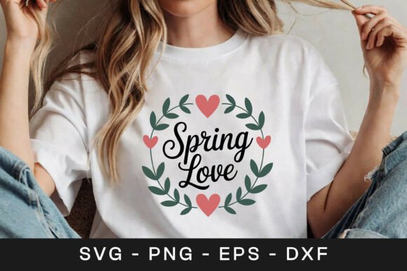 Spring Love Floral Wreath SVG PNG for Graphics and Crafts